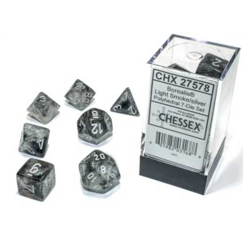 Borealis Polyhedral Light Smoke/silver Luminary 7-Die Set