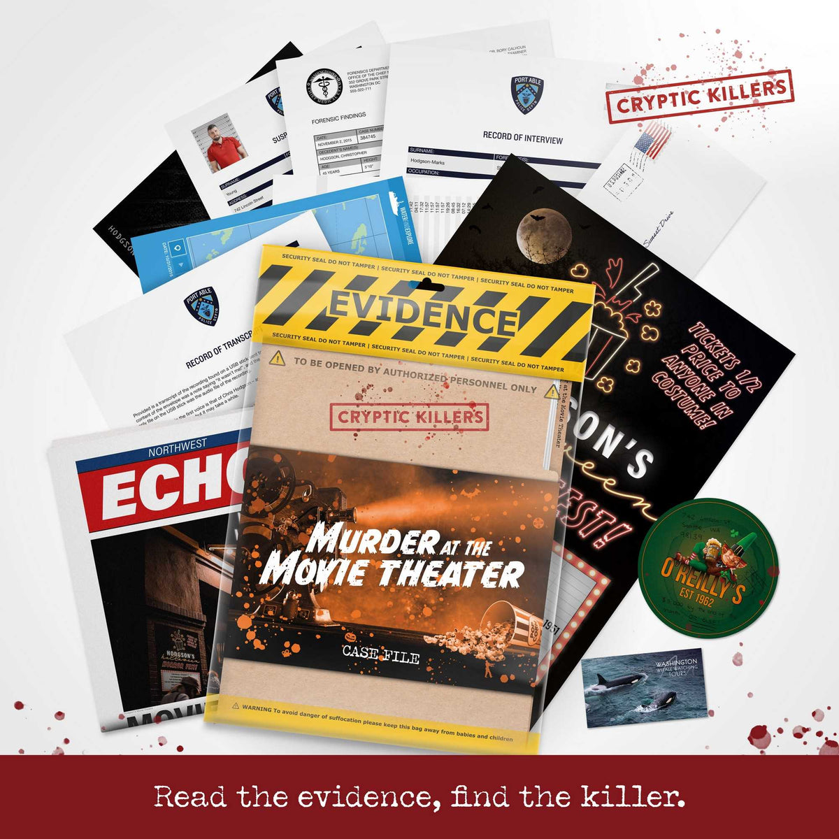 Cryptic Killers Murder at the Movie Theater UK Board Game by LA Brands 6