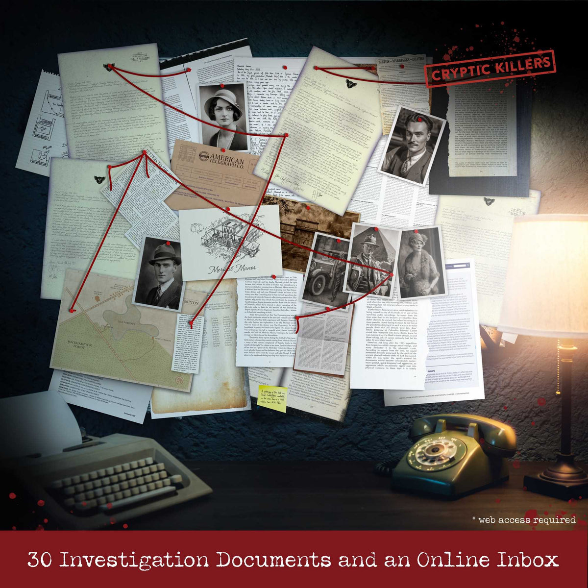 Cryptic Killers Murder at Merivale Manor UK Board Game by LA Brands 3