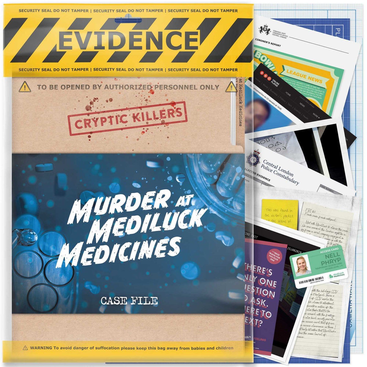 Cryptic Killers Murder at MediLuck Medicines UK Board Game by LA Brands 1