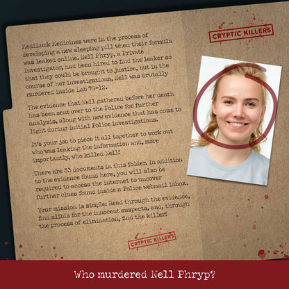 Cryptic Killers Murder at MediLuck Medicines UK Board Game by LA Brands 2