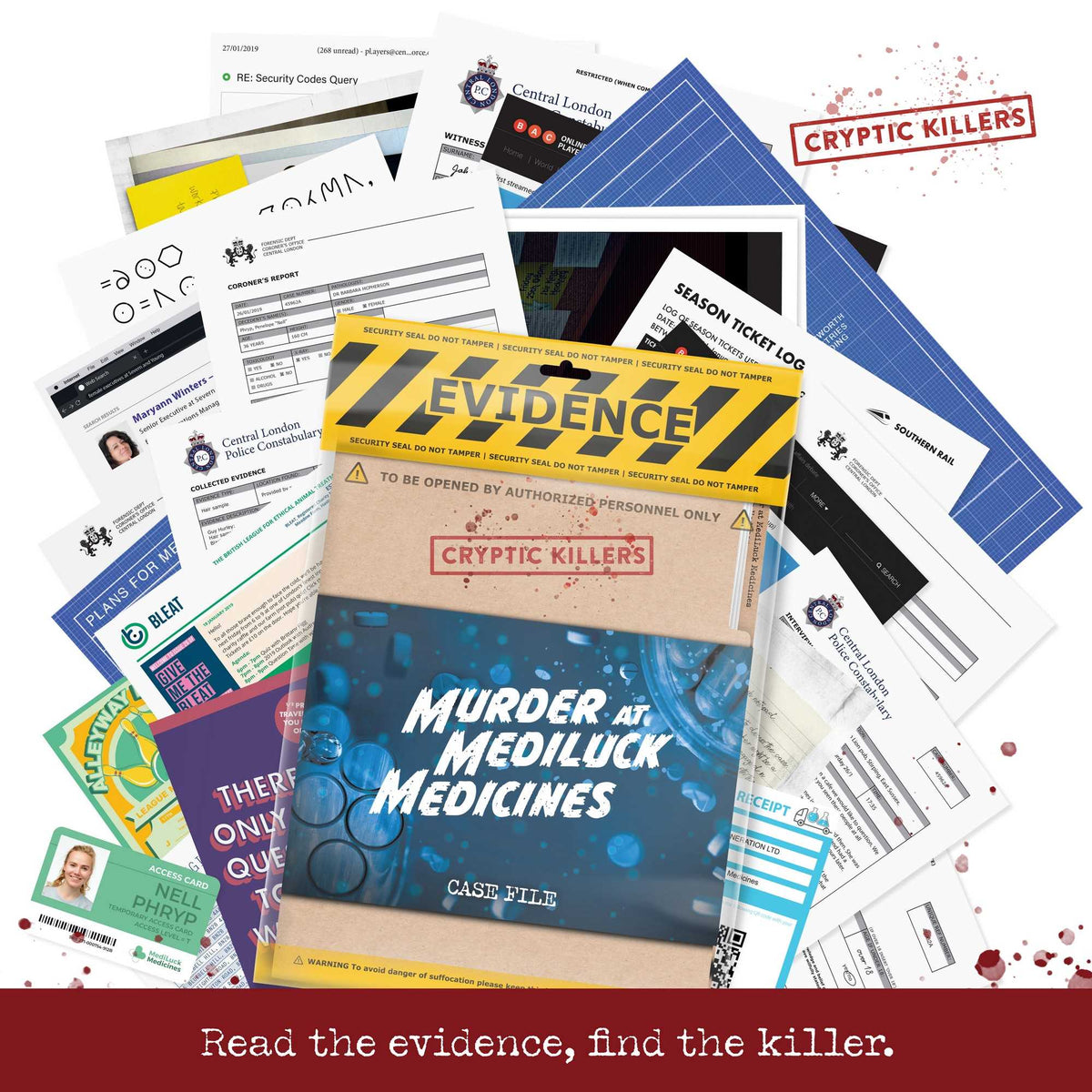 Cryptic Killers Murder at MediLuck Medicines UK Board Game by LA Brands 6