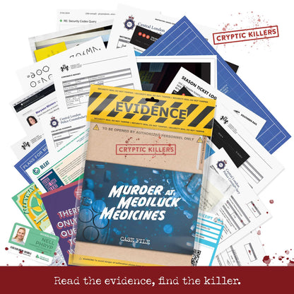 Cryptic Killers Murder at MediLuck Medicines UK Board Game by LA Brands 6