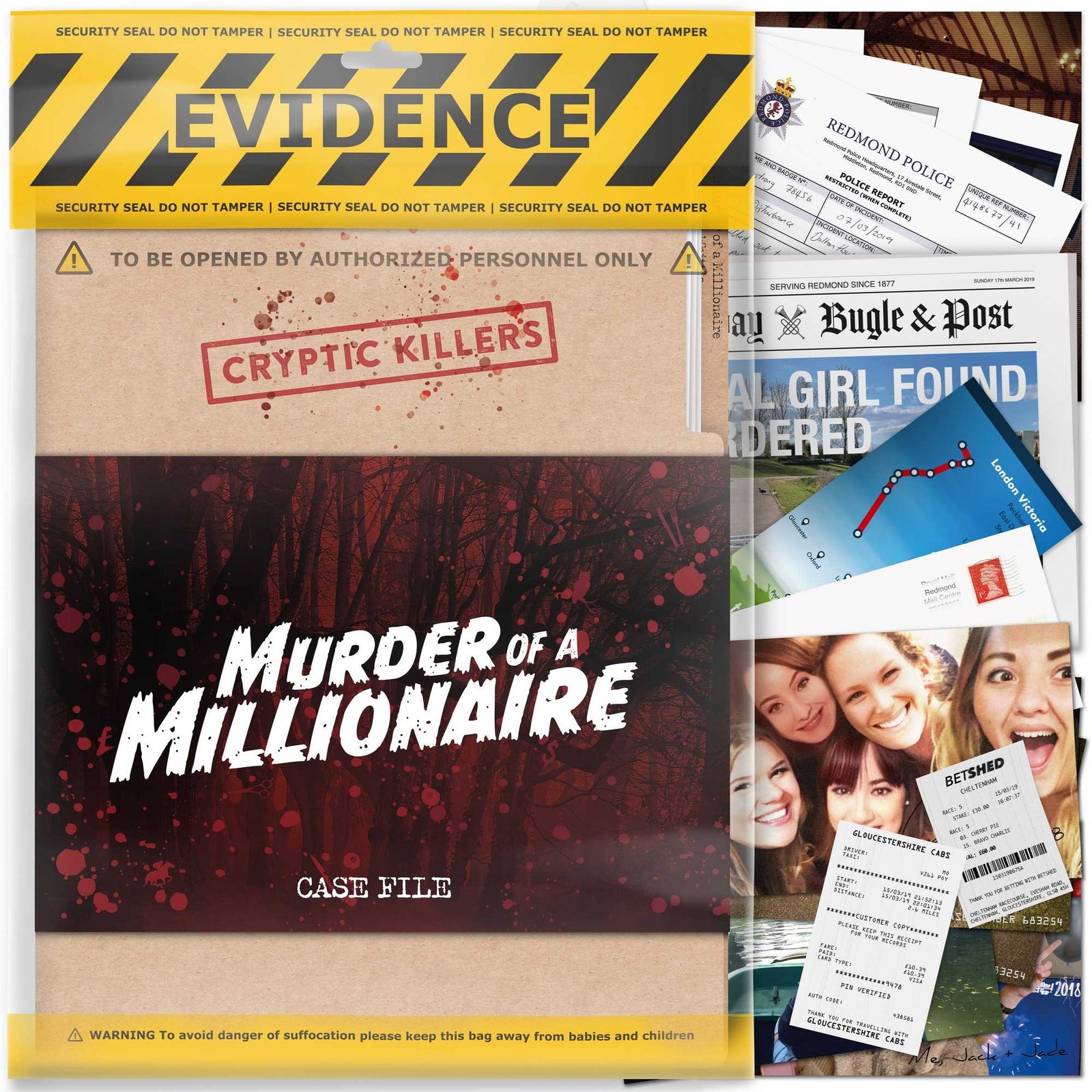 Cryptic Killers Murder of a Millionaire UK Board Game by LA Brands 1