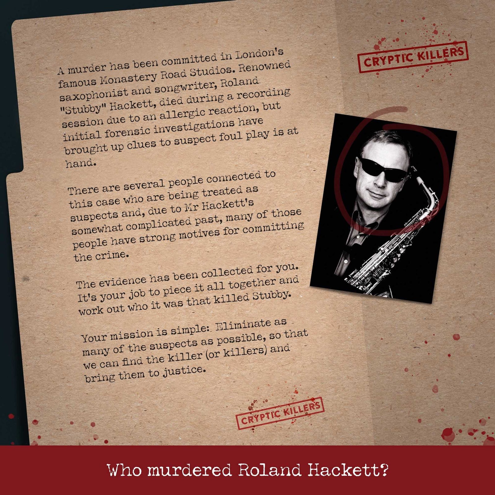 Cryptic Killers Murder of a Musician UK Board Game by LA Brands 2