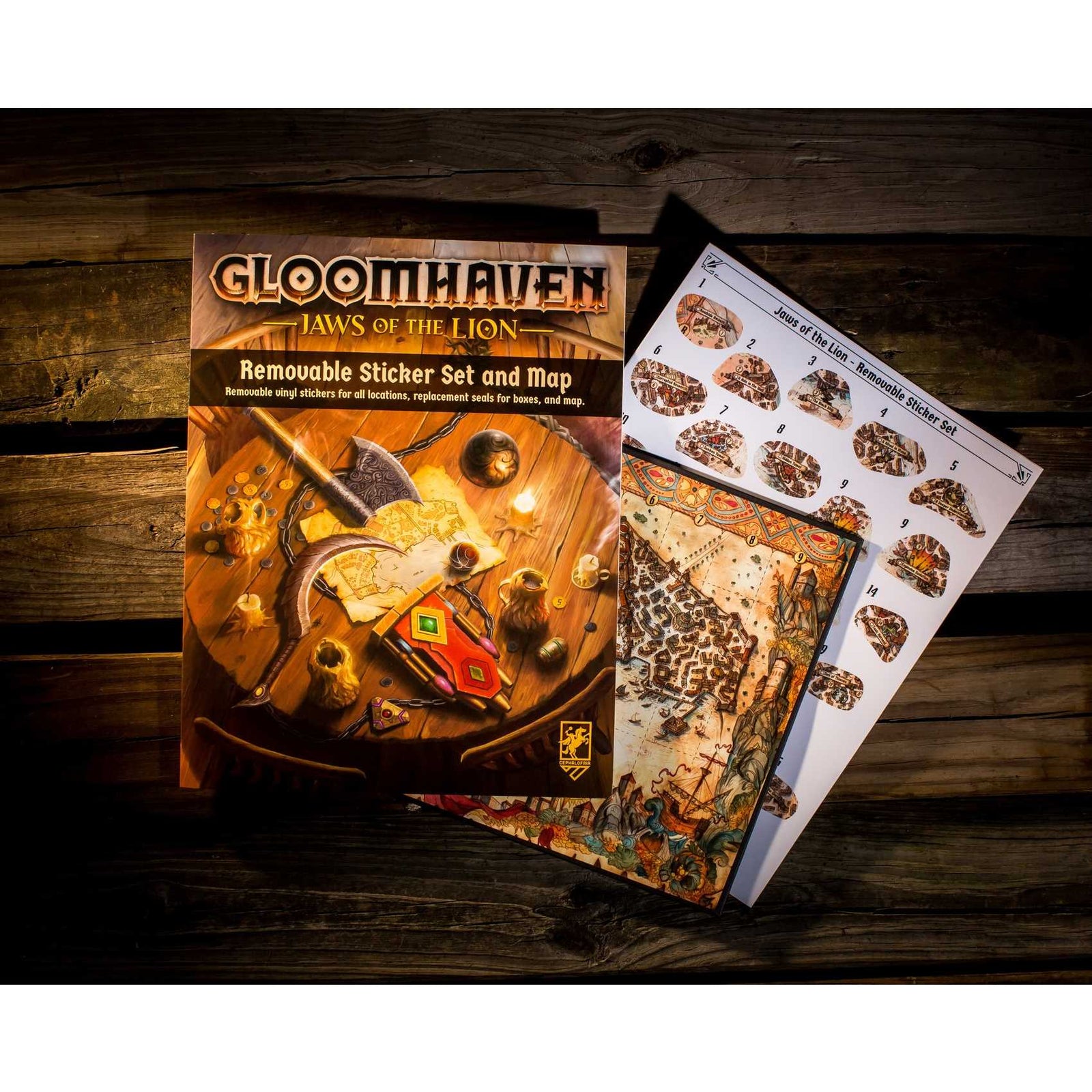 Gloomhaven - Jaws of the Lion Removable Sticker Set & Map 1