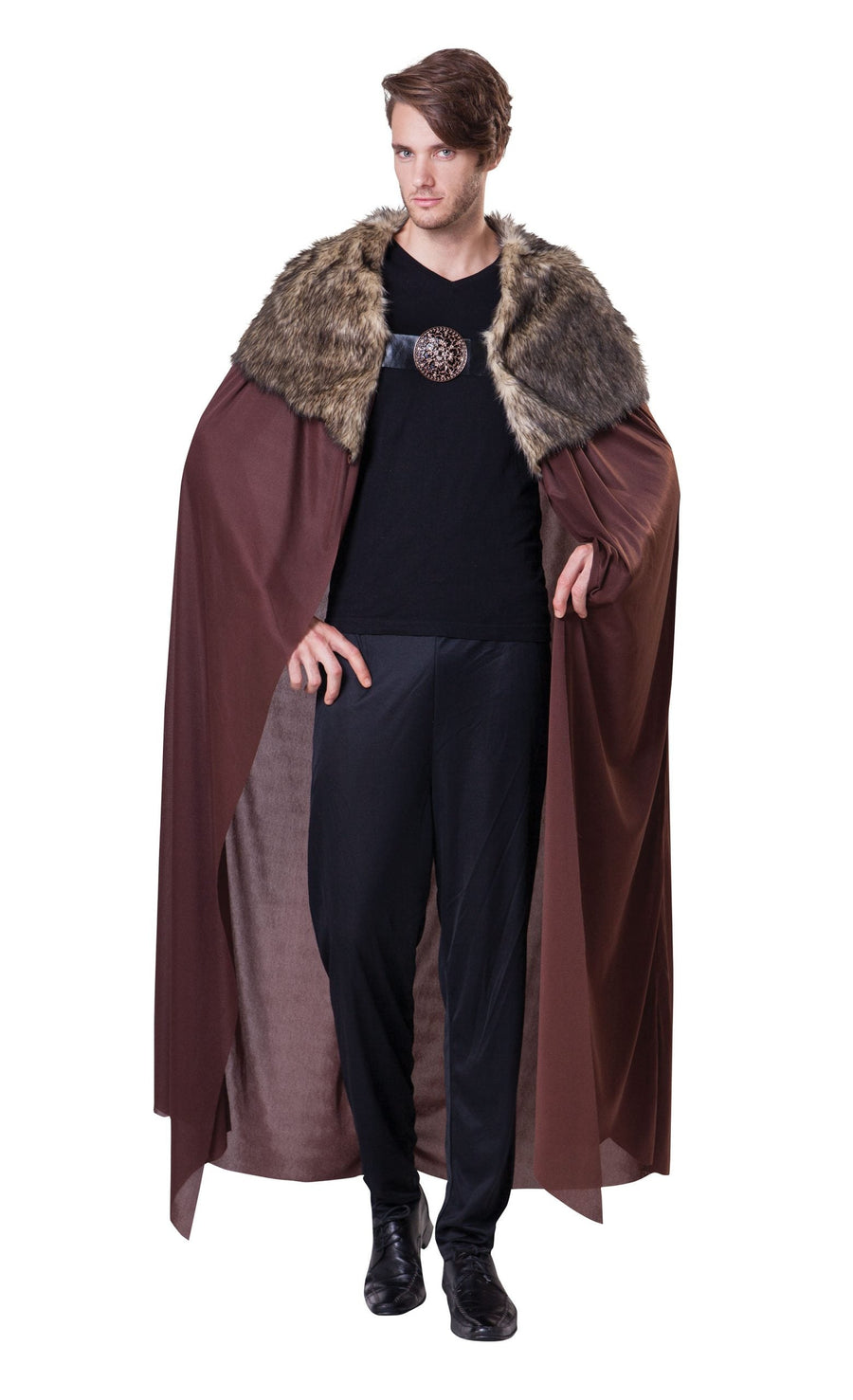 Cape Deluxe Mens With Plush Collar Adult Costume Male_1