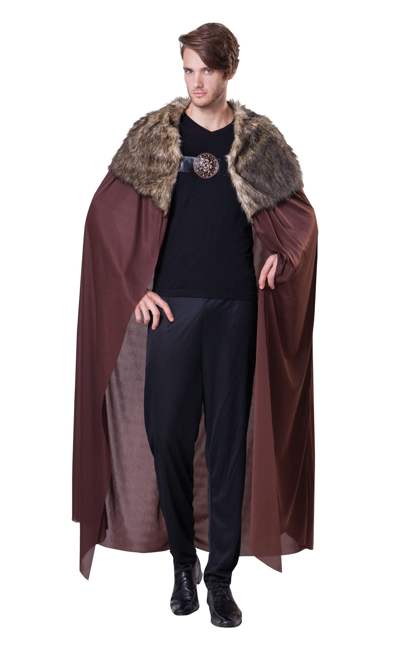 Cape Deluxe Mens With Plush Collar Adult Costume Male 1