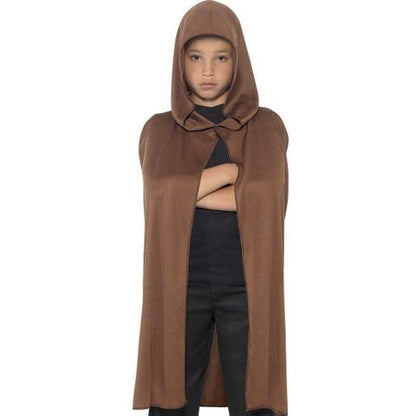 Hooded Brown Cape Kids Costume 1