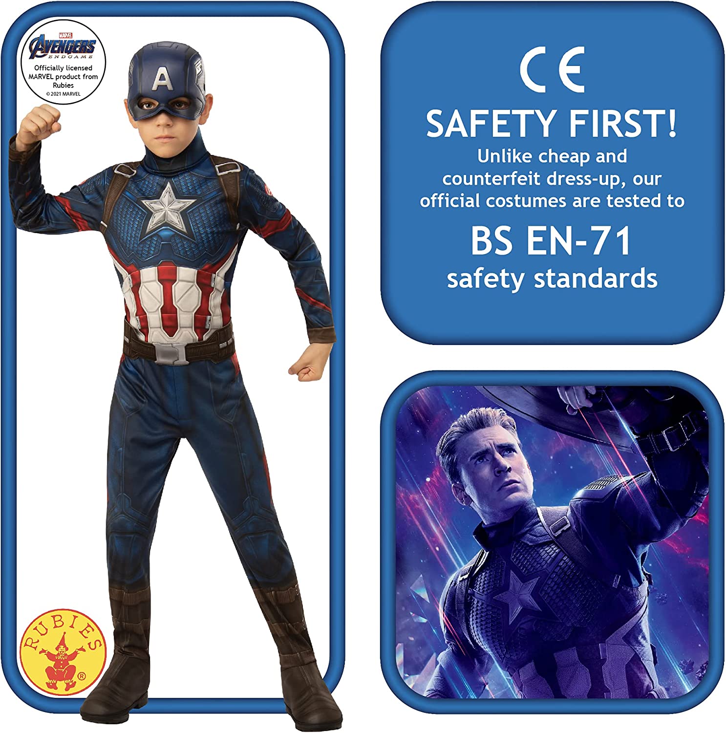 Captain America Boys Costume Avengers Endgame 2