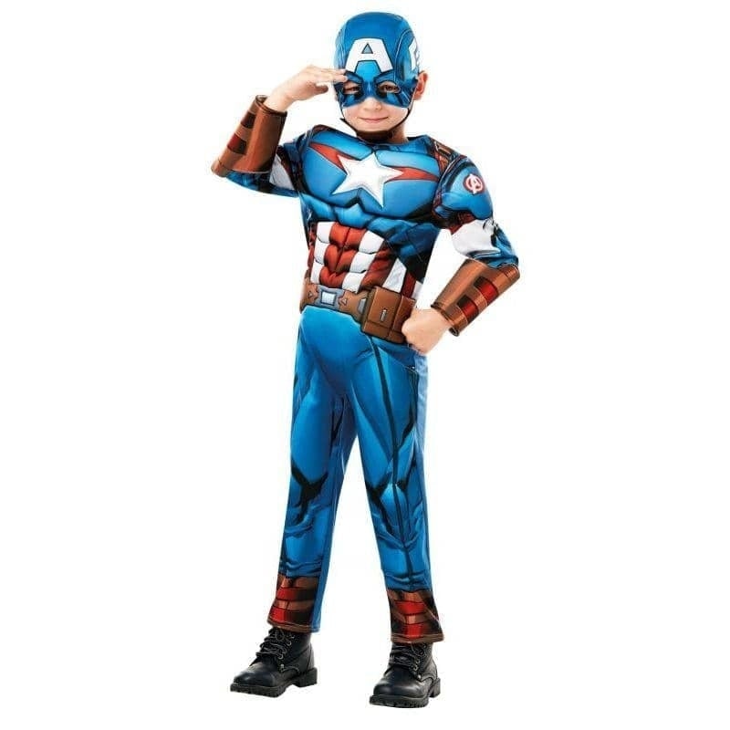 Captain America The First Avenger Deluxe Boys Padded Muscle Suit Costume_1