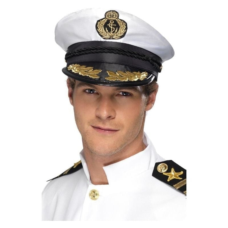 Size Chart Captain Cap Adult White Gold Trim