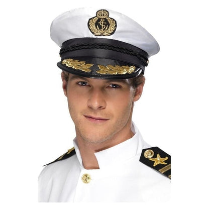 Captain Cap Adult White Gold Trim 2