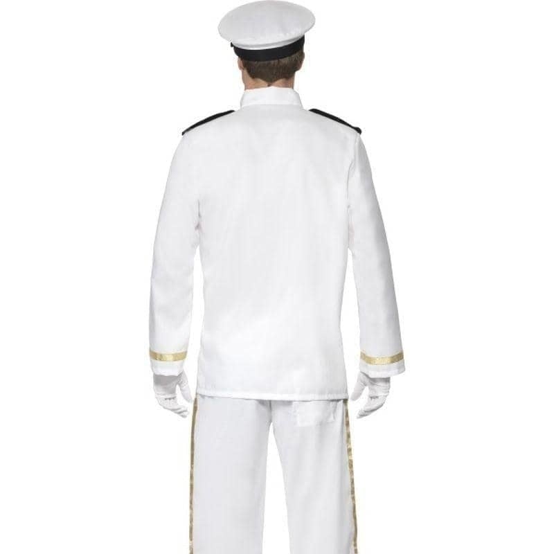 Captain Deluxe Costume Adult White Gold Jacket Trousers Cap Gloves 2