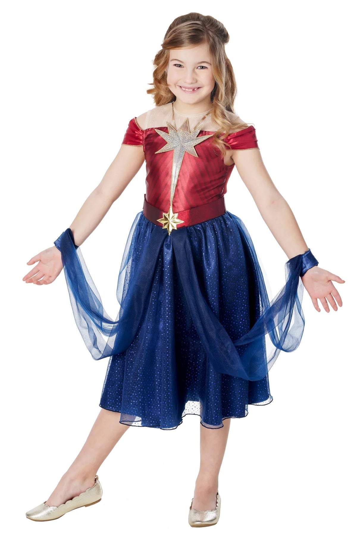 Captain Marvel Girls Dress Costume 3