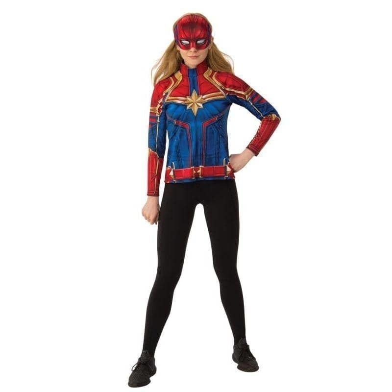 Captain Marvel Hero Top and Headpiece Adult Costume 1