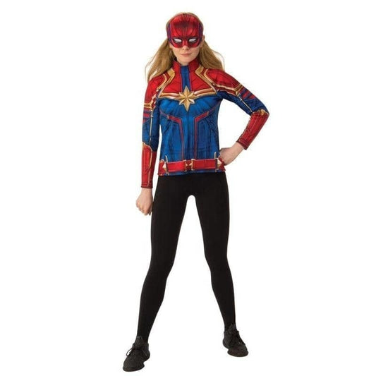 Captain Marvel Hero Top and Headpiece Adult Costume 1