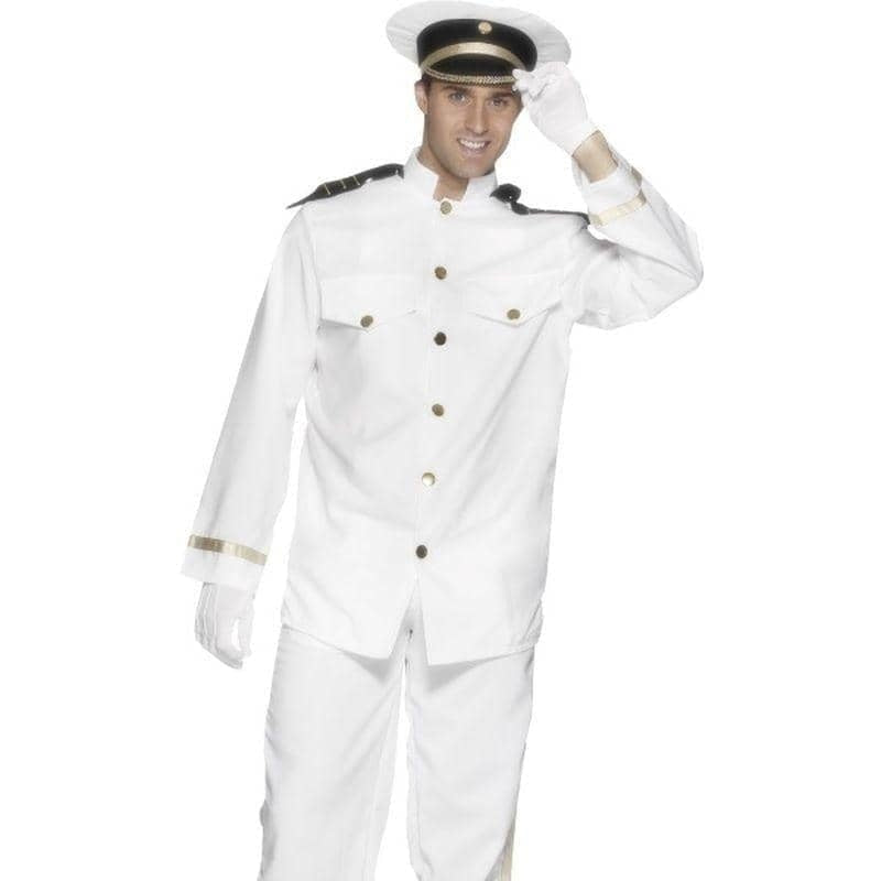 Captain Navy Sailor Costume Adult White Top Gun Officer_1