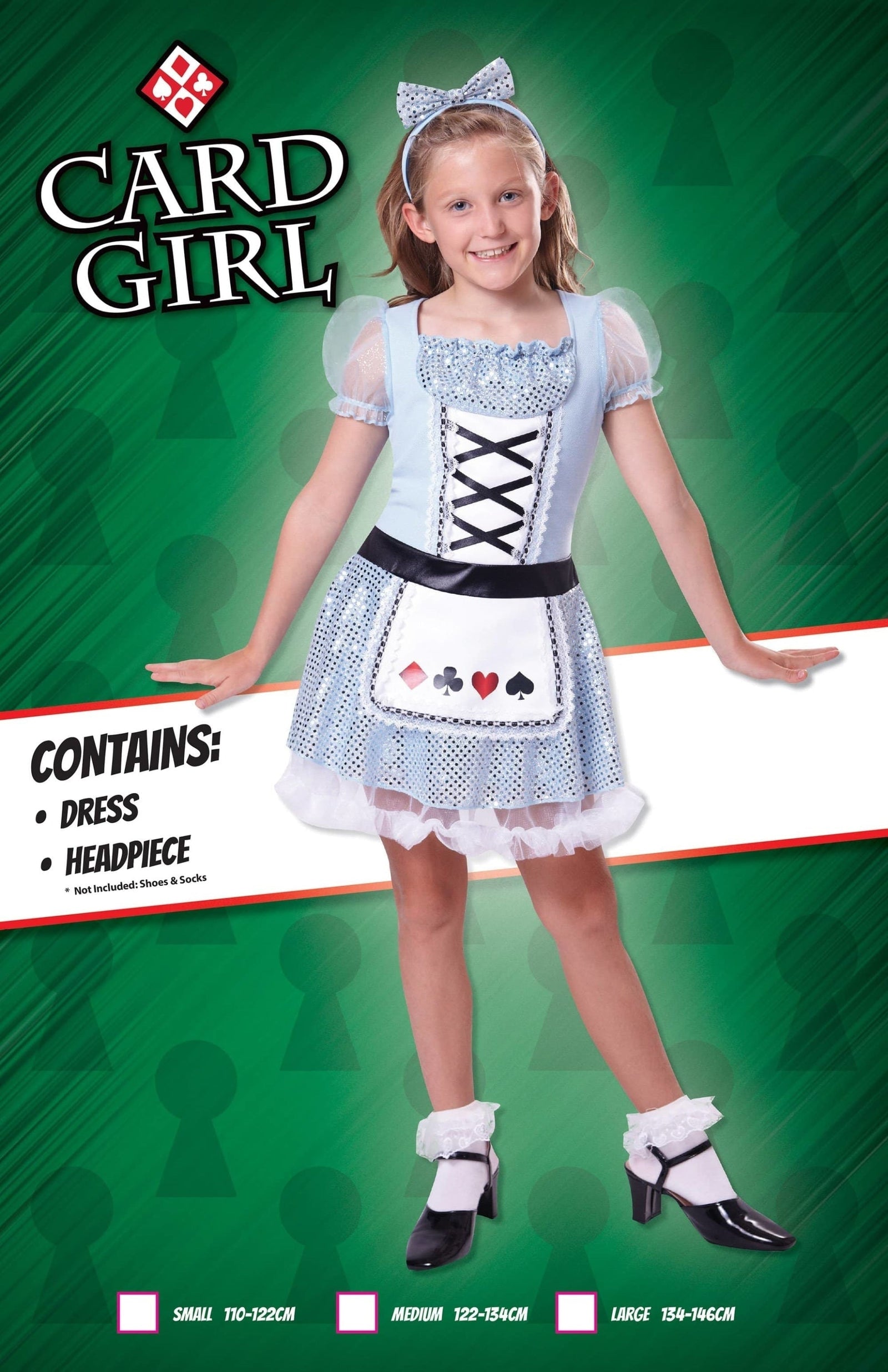 Card Girl Costume Alice in Wonderland Blue Dress 2