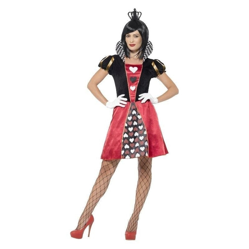 Carded Queen Costume Adult Red Dress Crown Gloves 2