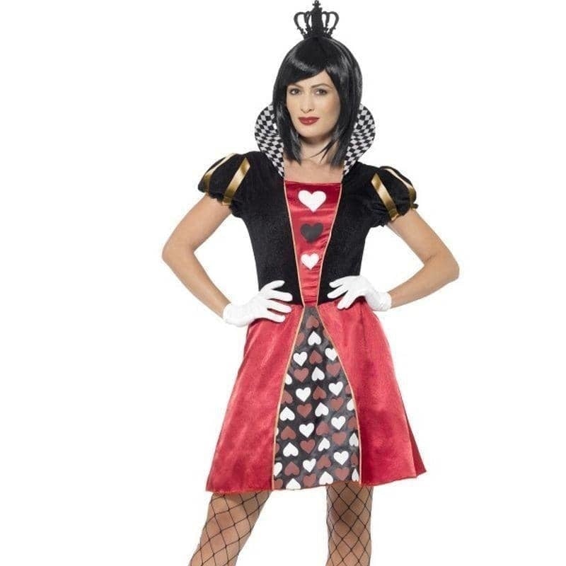 Carded Queen Costume Adult Red Dress Crown Gloves 1