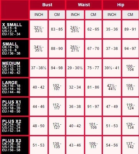 Size Chart Carnival Jacket Blue & Yellow