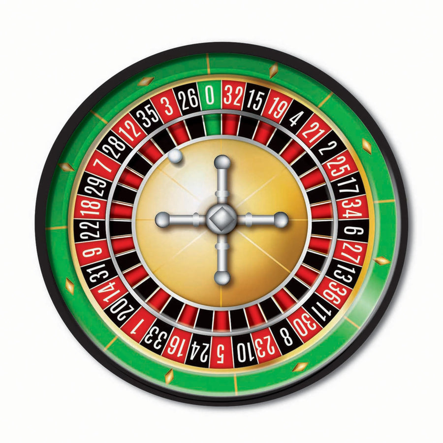 Casino Plates 9 Inch 8 Pieces Roulette Party Tableware_1