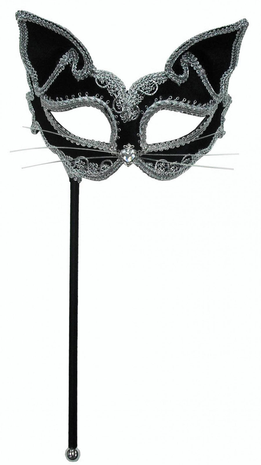 Cat Mask on Stick Eyemask for Masquerade Ball_1