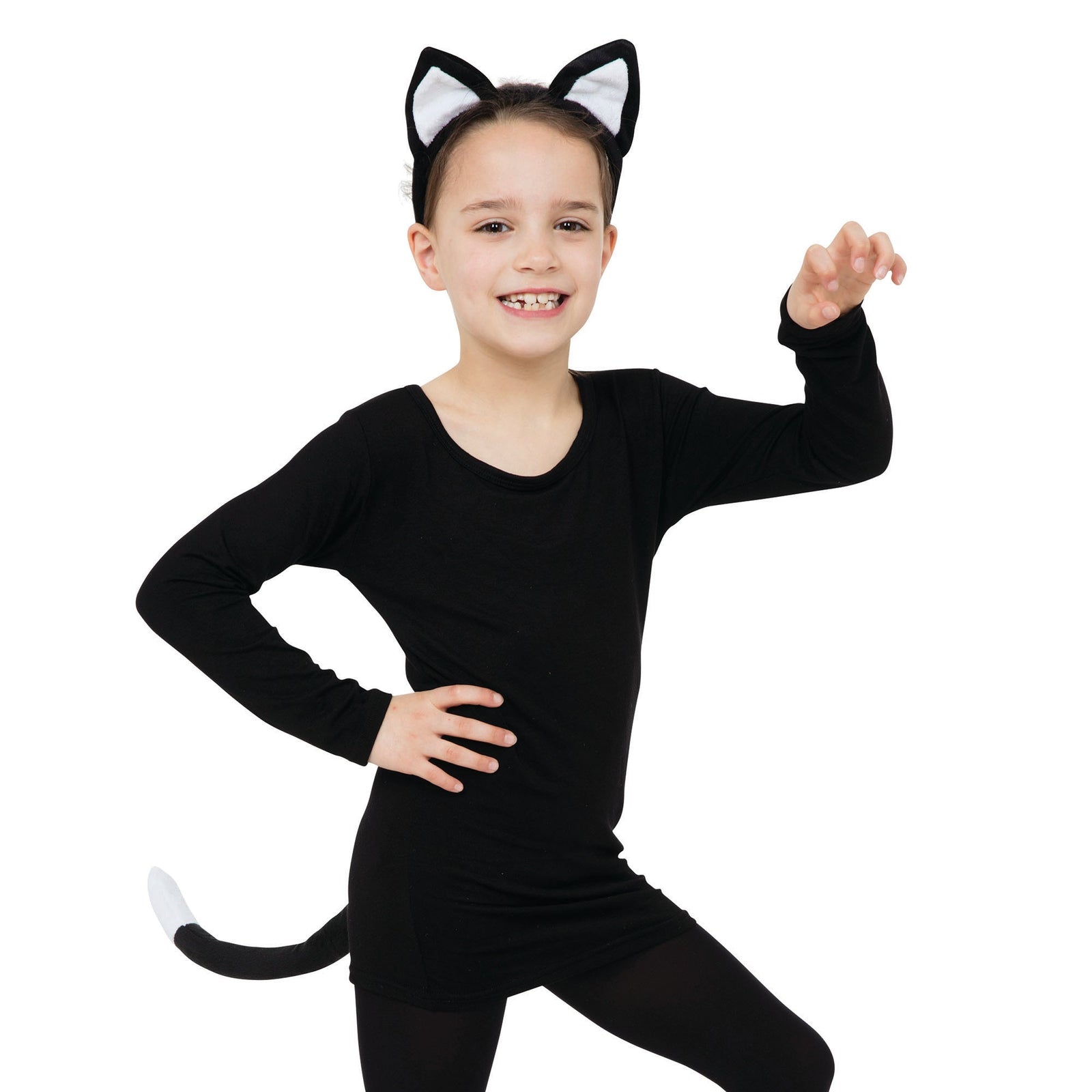 Cat Set Black Ears with Tail Instant Costume Kit 2