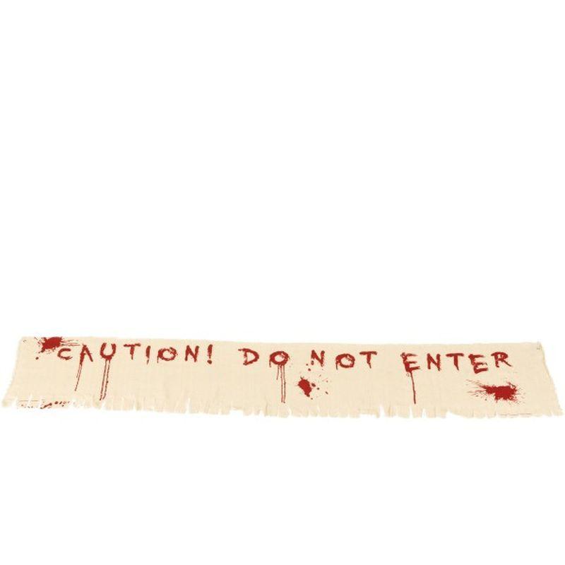 Caution Do Not Enter Bloody Banner Decoration Adult Black 1