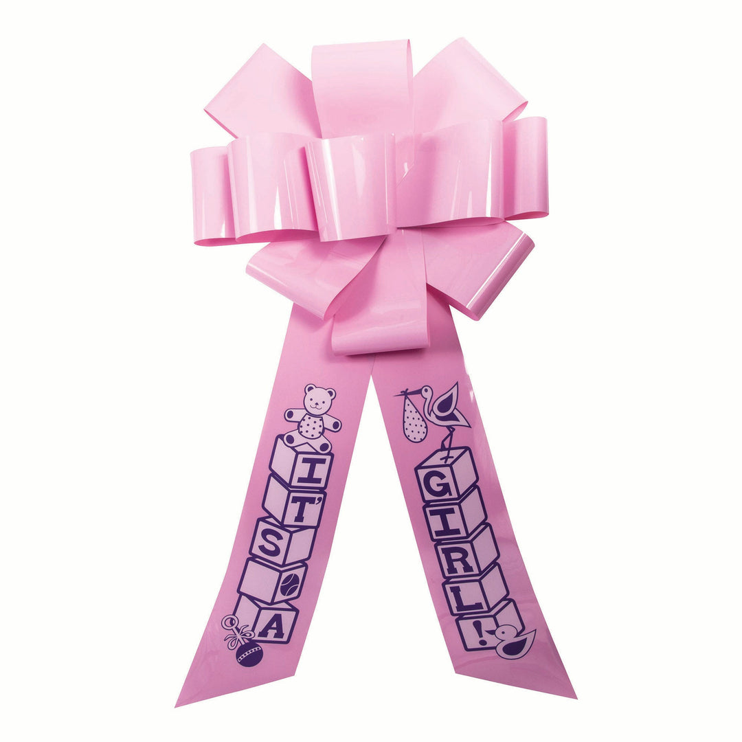 Celebration Door Bow Its A Girl Pink Decoration_1