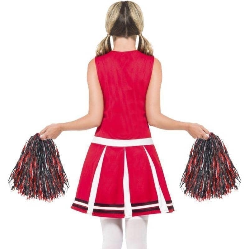 Cheerleader Costume Adult Red Dress Pom Poms_2