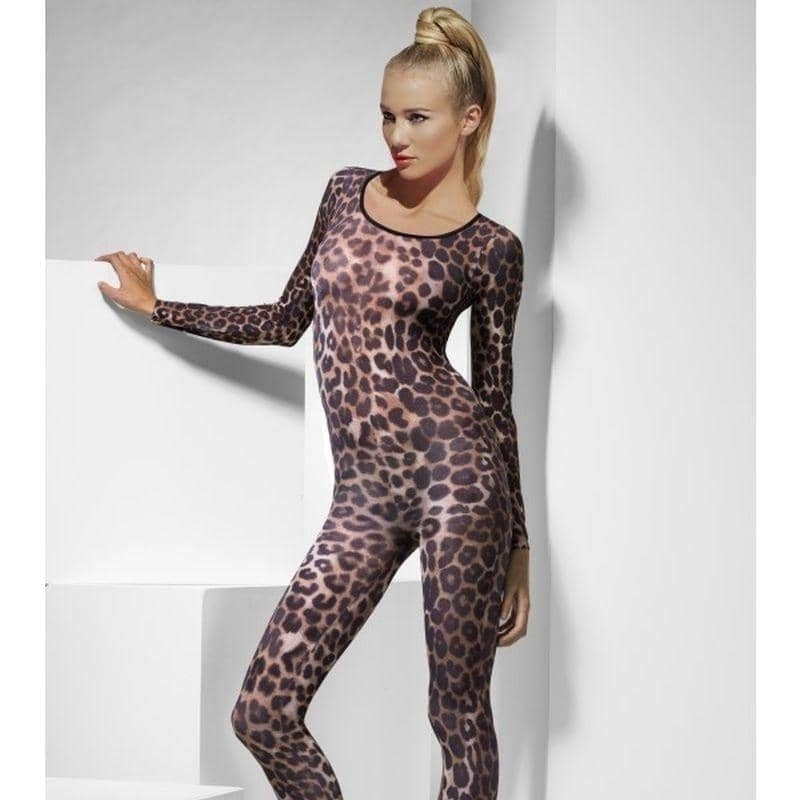 Cheetah Print Bodysuit Adult Brown_2
