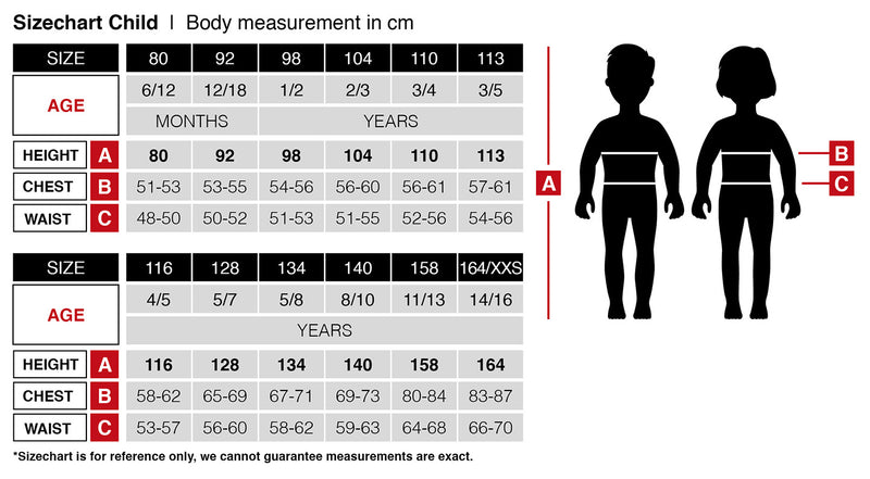 Widmann Child Costume Size Chart