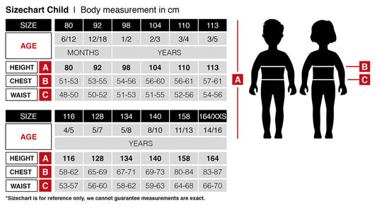 Widmann Child Costume Size Chart