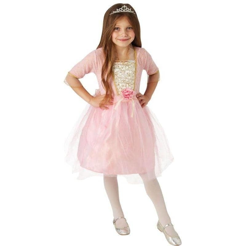 Childs Rose Princess Costume With Fiber Optic Light Twinkle Skirt_1
