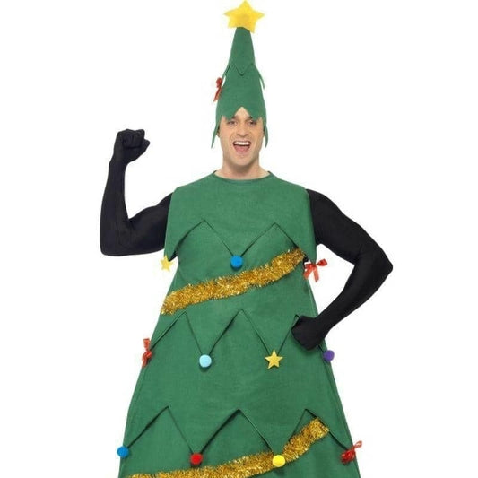 Christmas Tree Costume Adult Green Tunic Hat 1