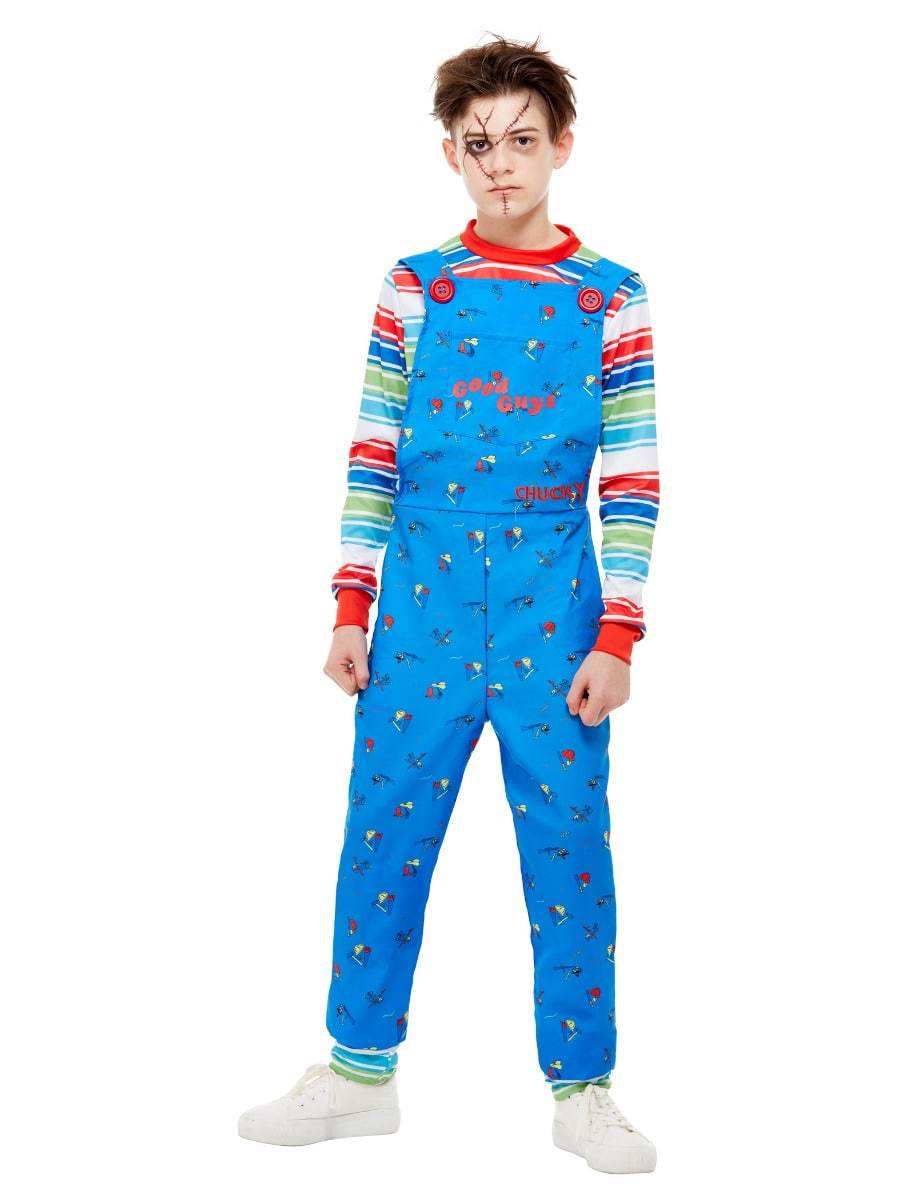 Chucky Costume Child Blue Dungarees and Top 3