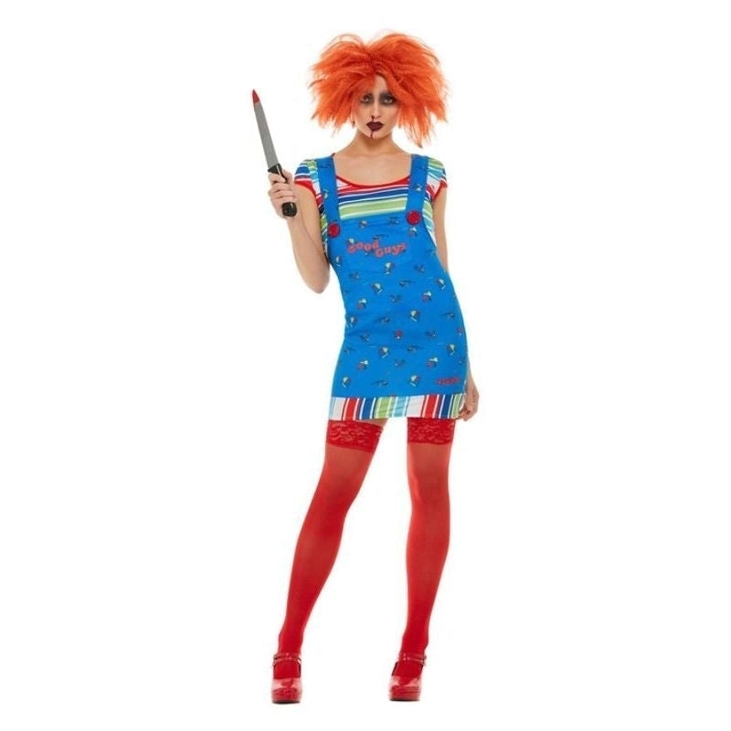 Chucky Costume Licensed Smiffys Adult Blue Dress Top 1