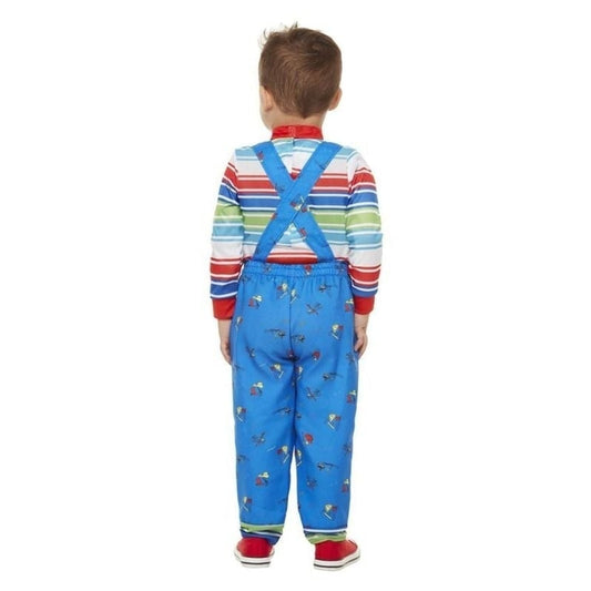 Chucky Costume Toddler Childs Play Blue Overall and Multi Coloured Shirt 2