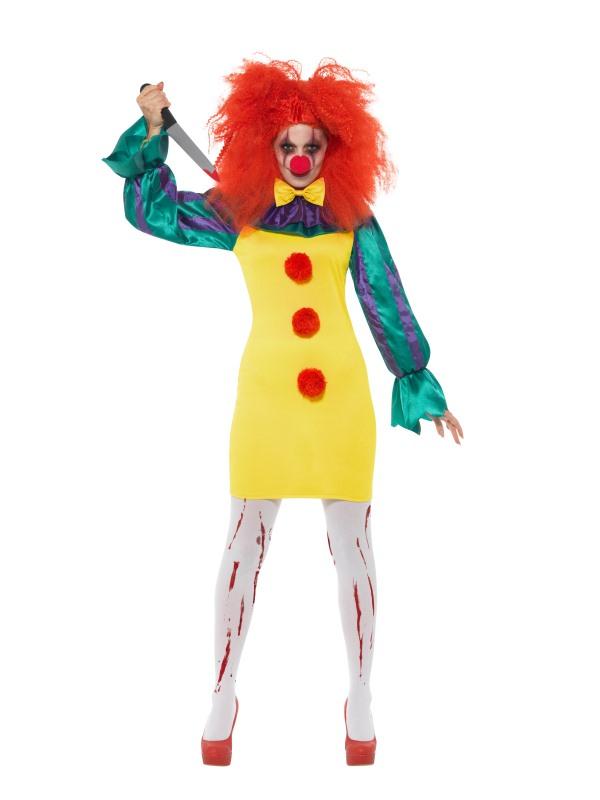 Classic Horror Clown Lady Costume Adult Multi_1