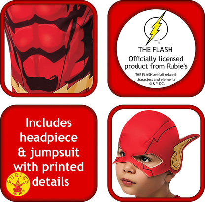Classic Kids The Flash Costume Red Jumpsuit 5