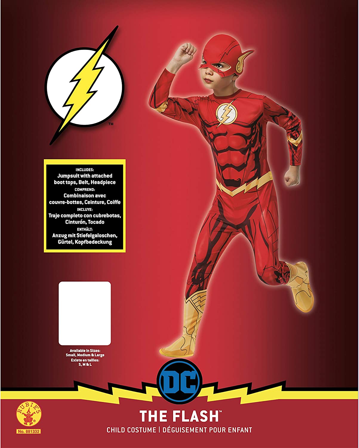 Classic Kids The Flash Costume Red Jumpsuit 6