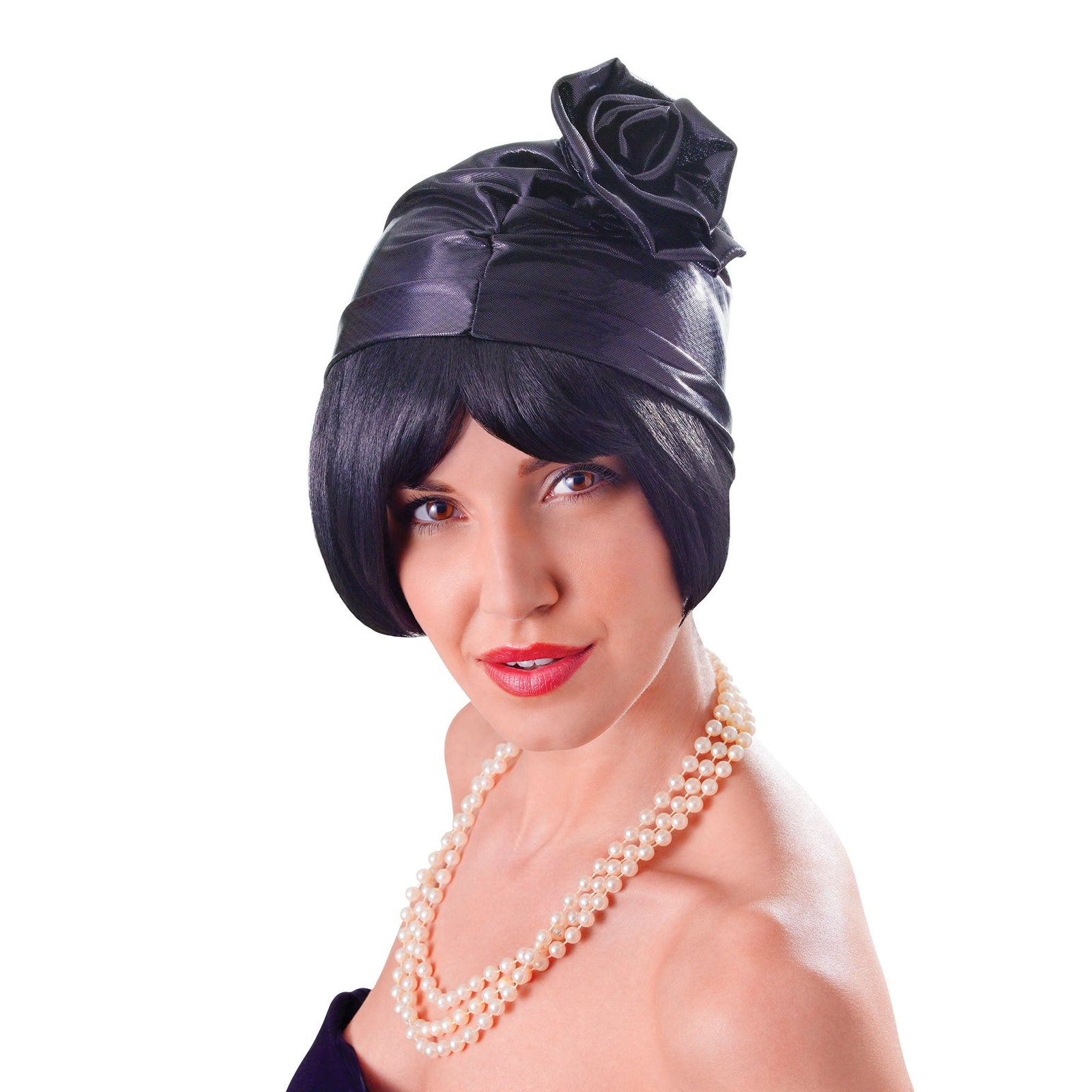 Cloche Hat Black Womans 1920s Headpiece 1
