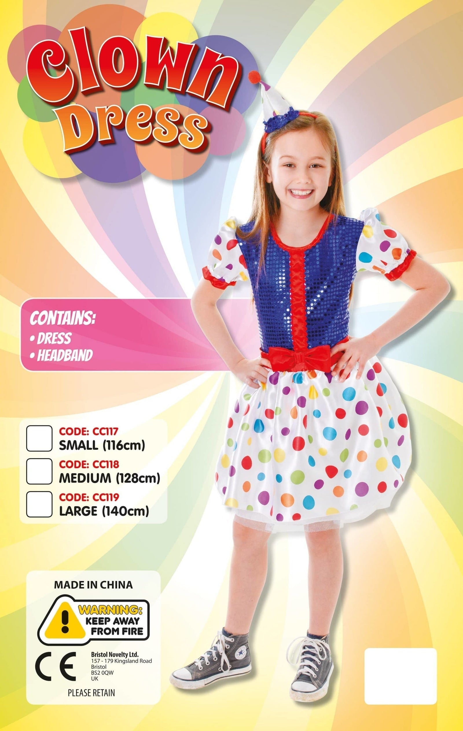 Clown Costume Dress for Girls 2