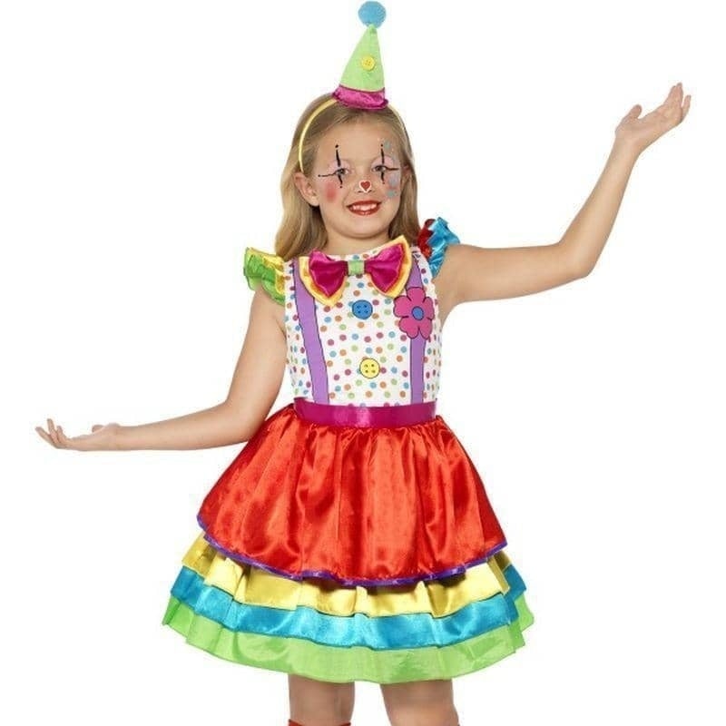 Clown Girl Deluxe Costume Kids Rainbow 1