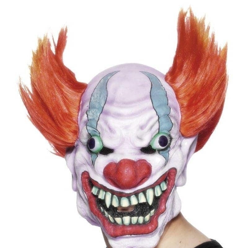 Clown Mask Adult White Orange Pointed Hair 1