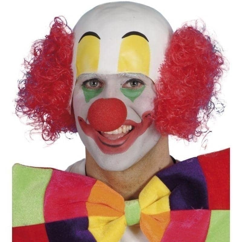 Clown Rubber Top Wig Adult Red 1