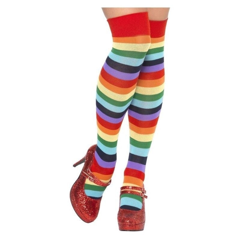 Clown Socks Long Adult Multi Coloured Costume Accessory 1