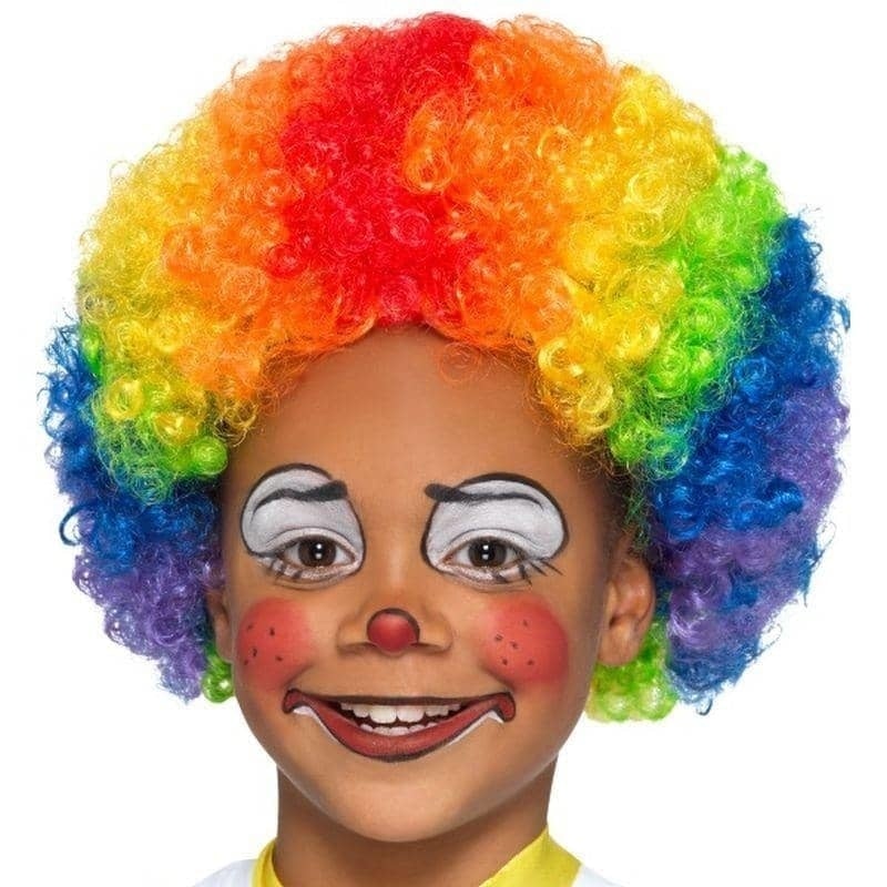 Childs Clown Wig Multi Coloured Afro Styled Circus Costume Rainbow Hair 1